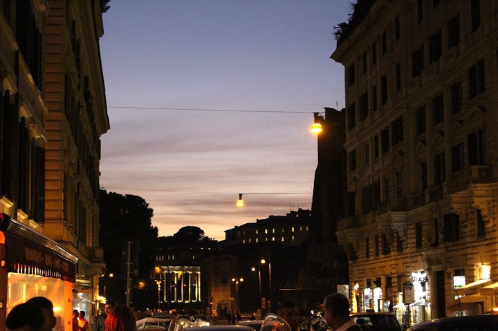 sky, sunset and street