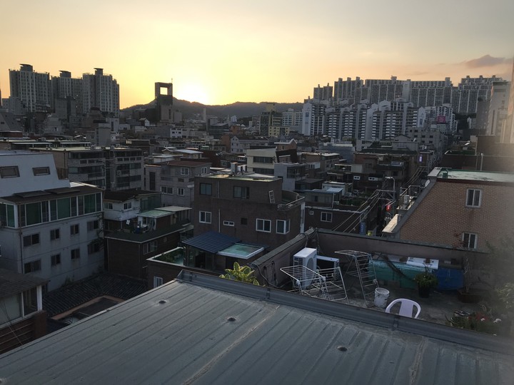 도심 노을