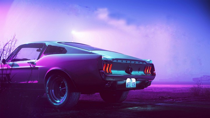 Neon Mustang