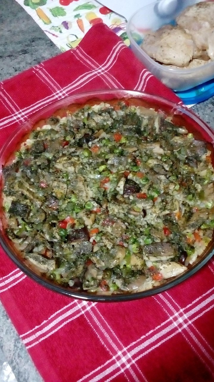 Arroz con setas al horno