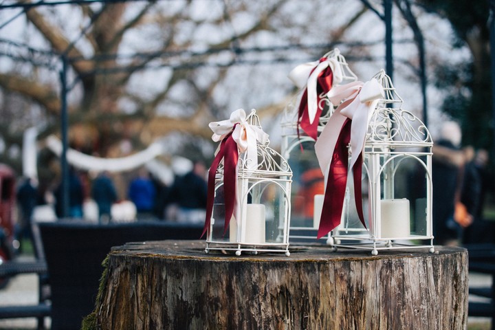 Holiday Candles Ribbons Decoration
