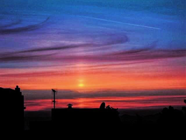 sunset in the city