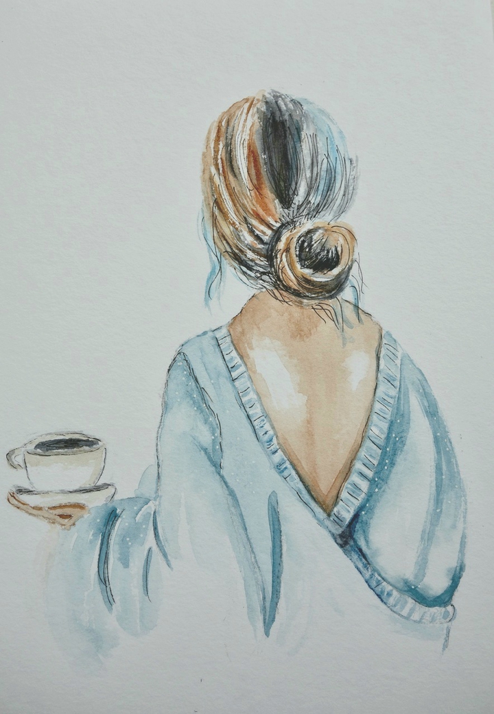 watercolor woman portrait