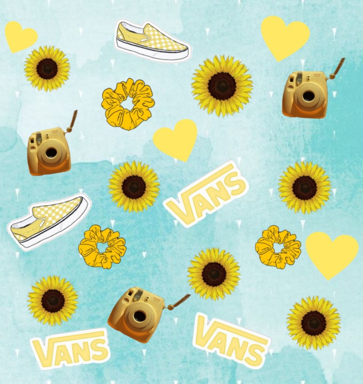 ☁️My own VSCO girl wallpaper☁️blue & yellow☁️