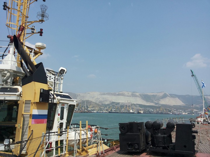 View from the cruiser Mikhail Kutuzov