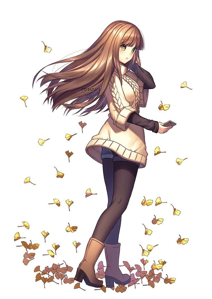 Girl among the leaves