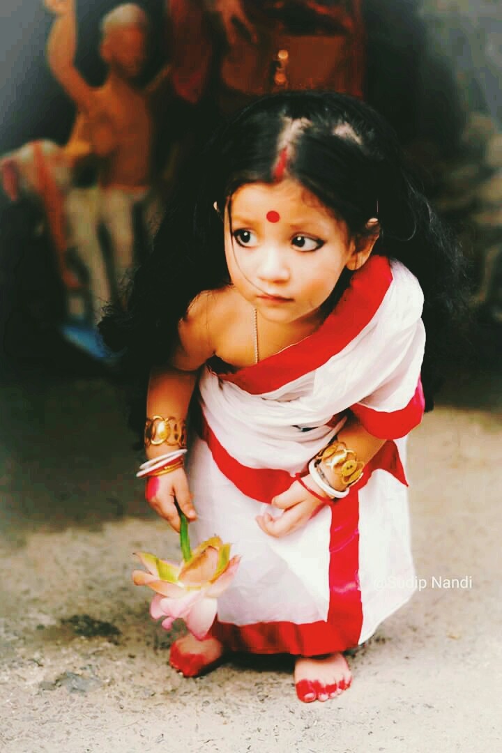 Little Girl Dressed As A Bride