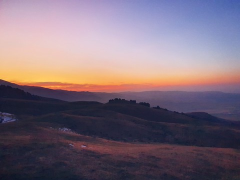 Lovely sunset in the mountains