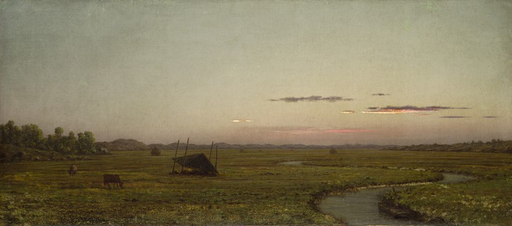 Winding river sunset