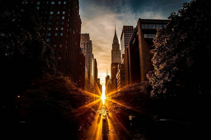 sunset and sunrise_manhattan america