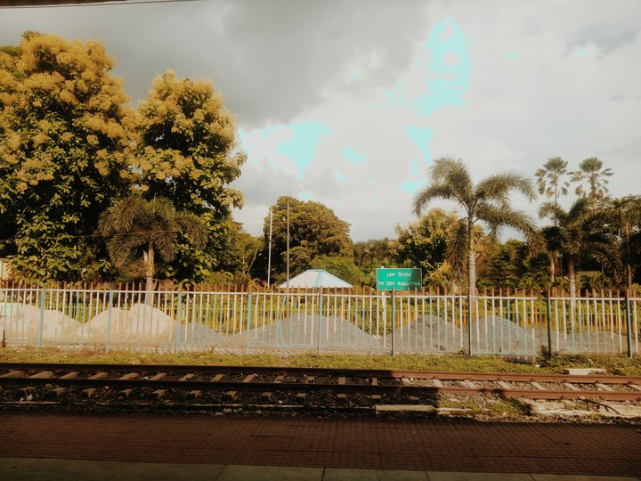 cloudy railway station