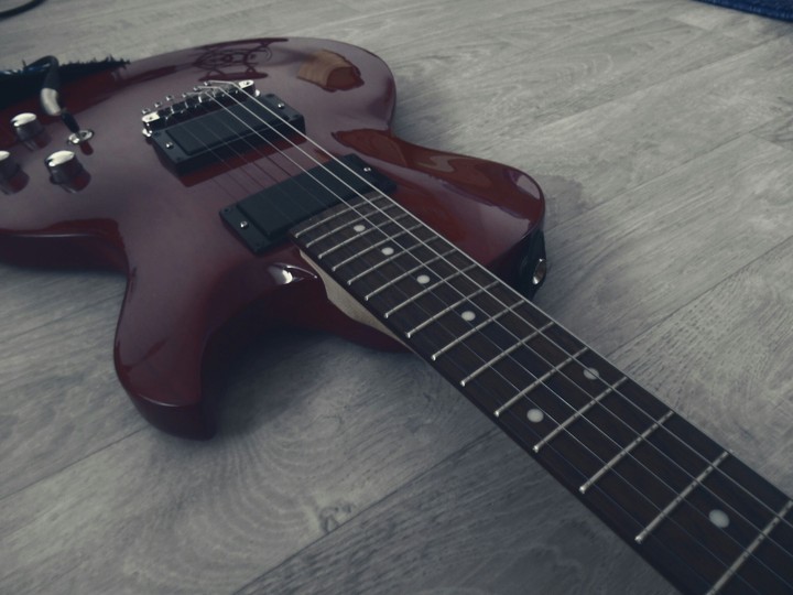 Red guitar