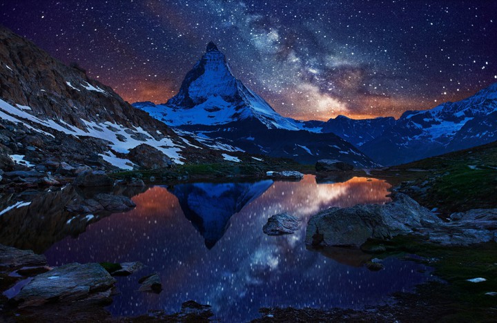 Горы, природа, ночь, nature, night