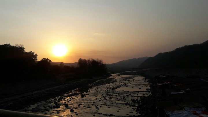 sunset at Corbett National Park