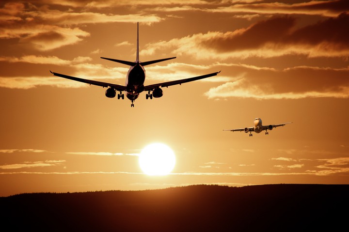 Aircrafts Towards The Setting Sun