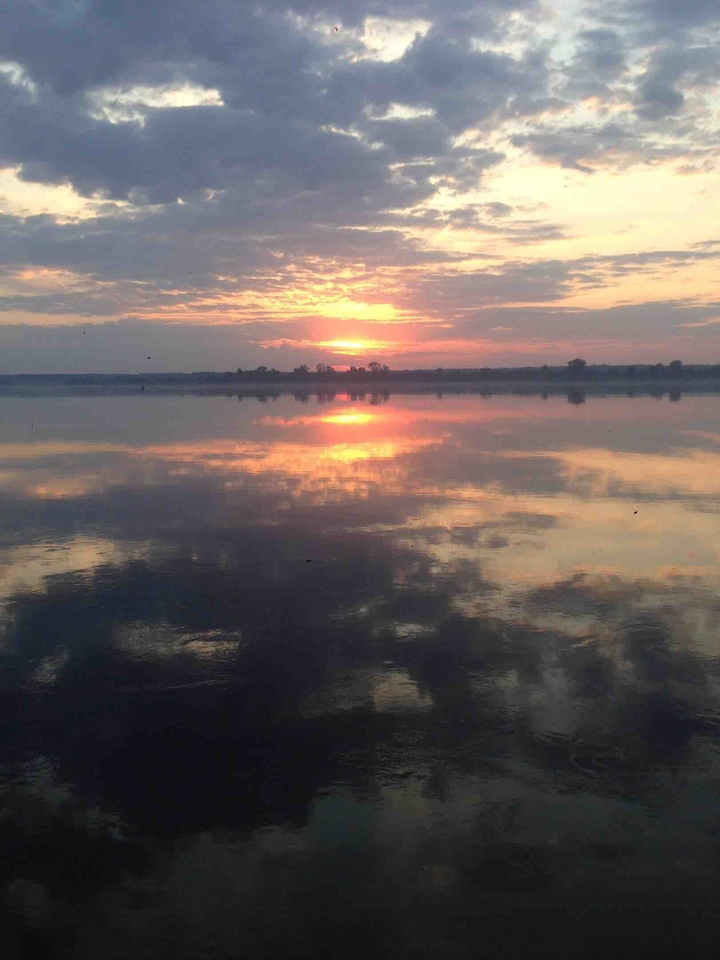 The sun rises