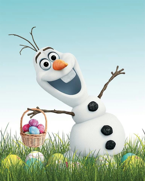Olaf with Easter eggs