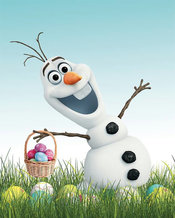 Olaf with Easter eggs