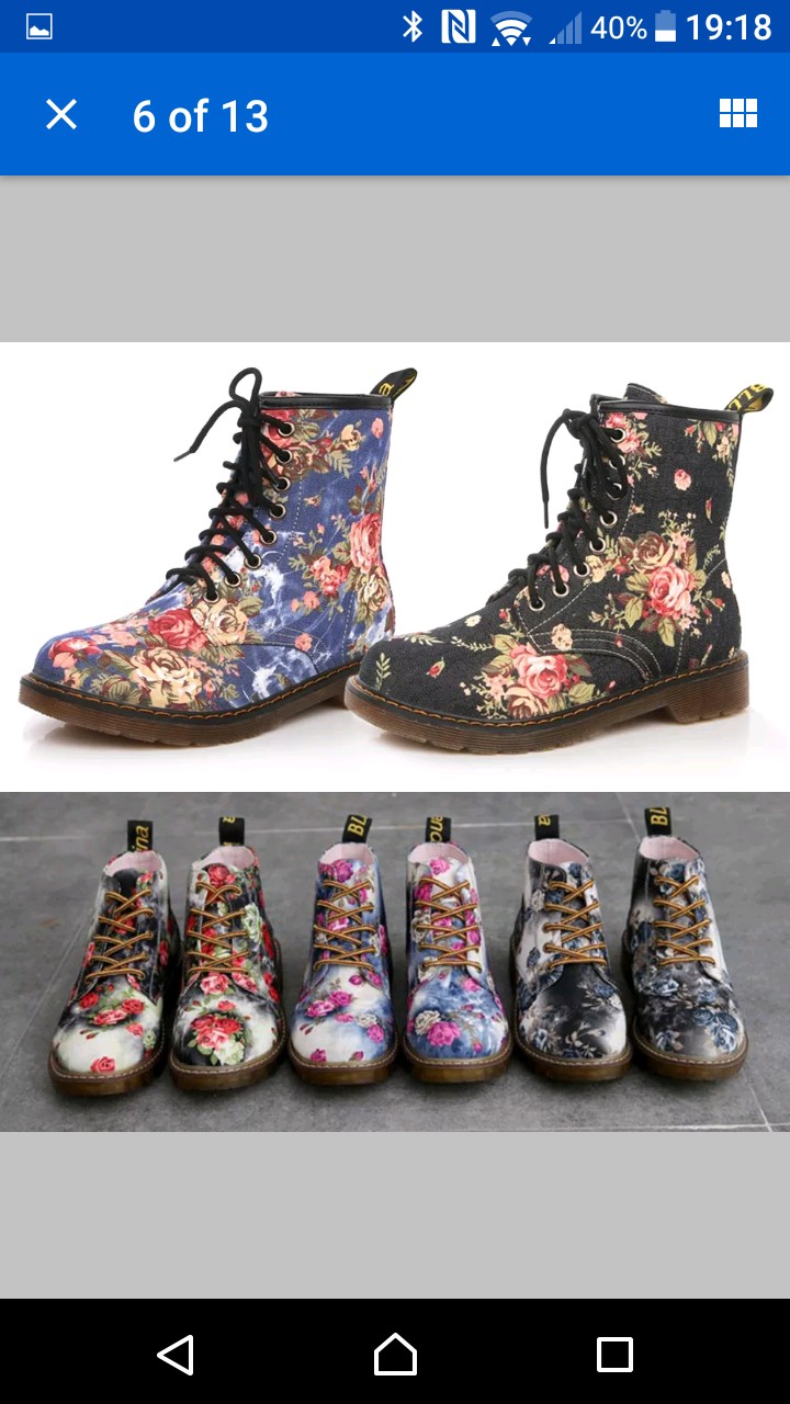floral ankle retro boots