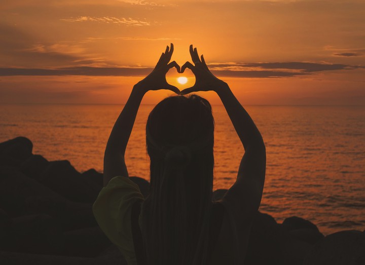 a sunset sea