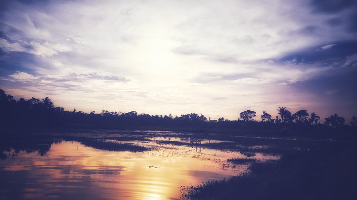 sunset water