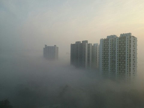 In the clouds