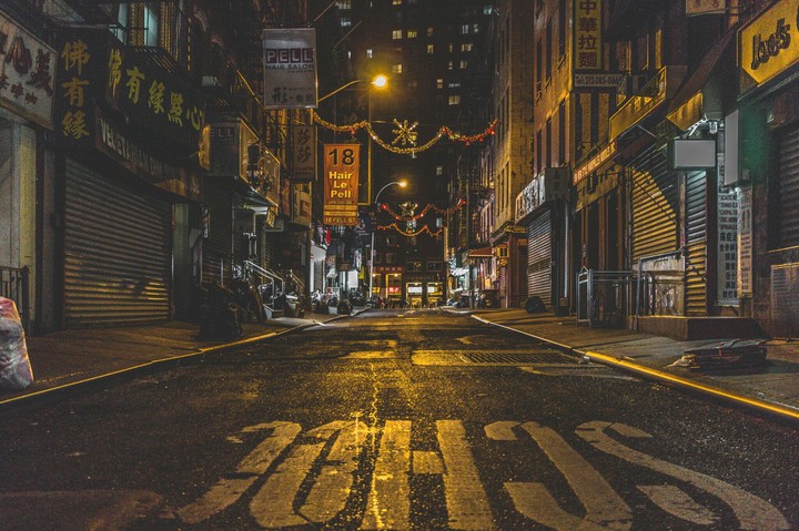 Street at night.