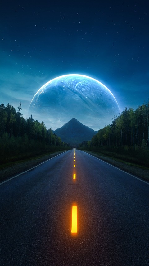 fondos de pantalla road, moonlight
