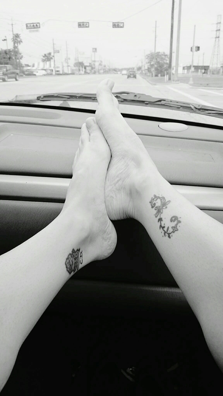 feet up going down the road