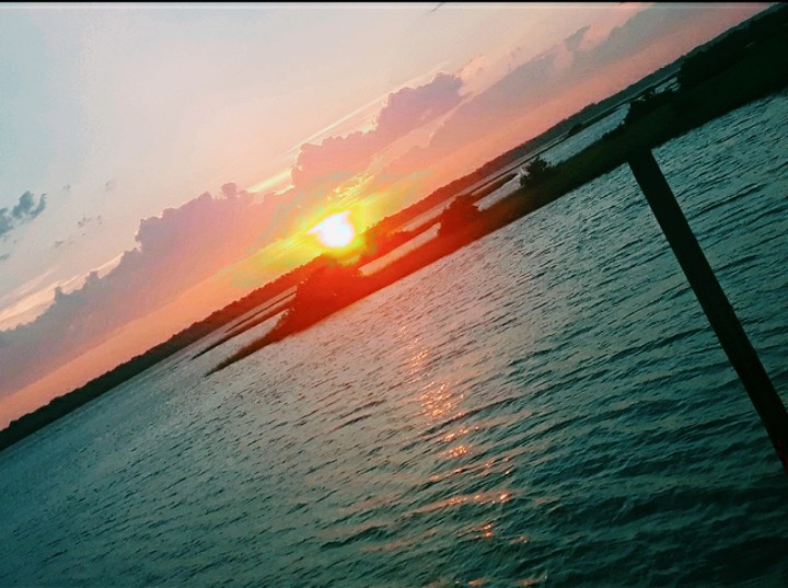 slanted pink sunset
