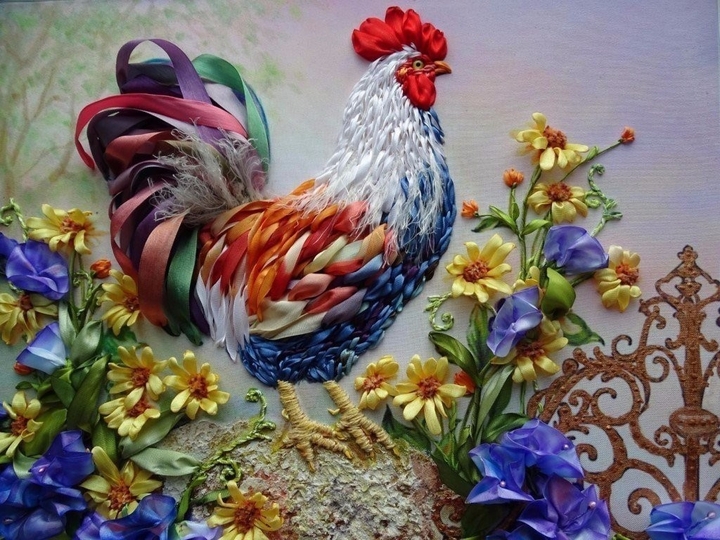 silk embroidered