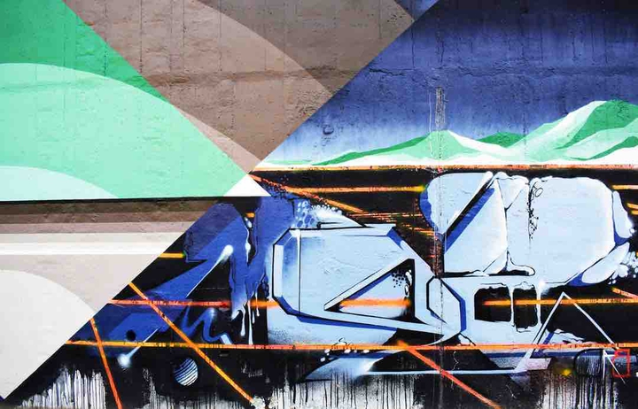 multicolored graffit art