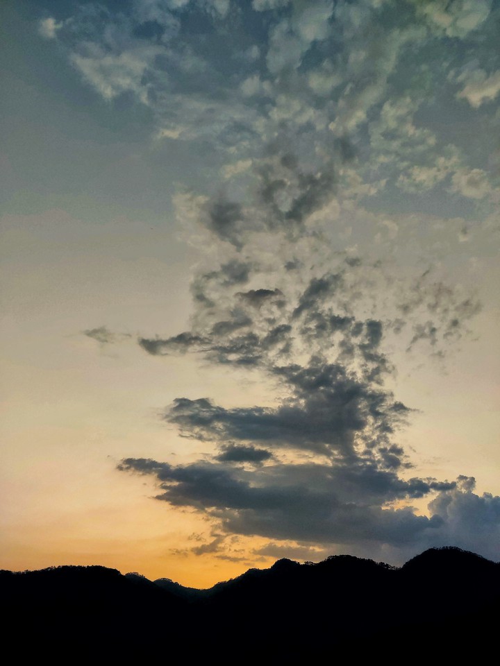 Sunset over the hill