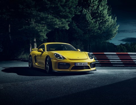 Porsche Cayman Sports Car Yellow