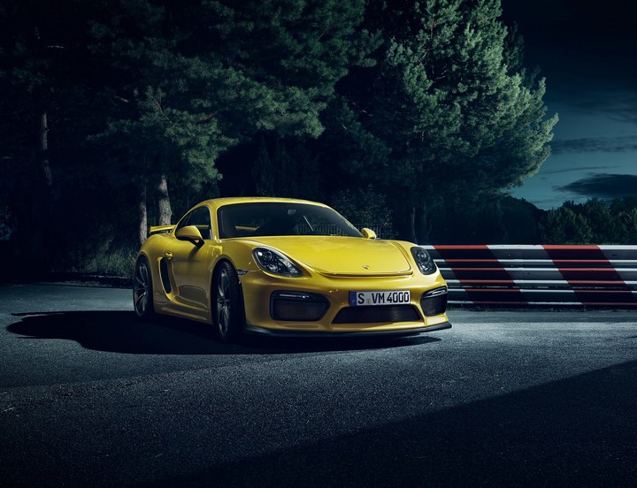 Porsche Cayman Sports Car Yellow