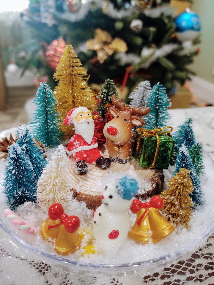 Santa and Rudolph Christmas Centerpiece
