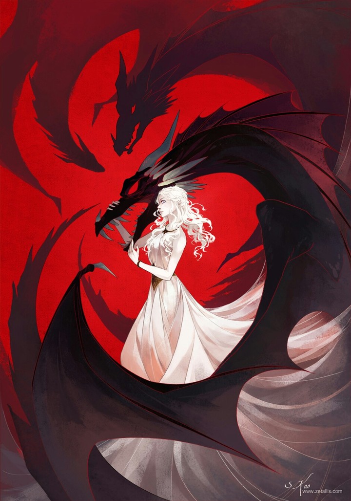 Daenerys and black dragons