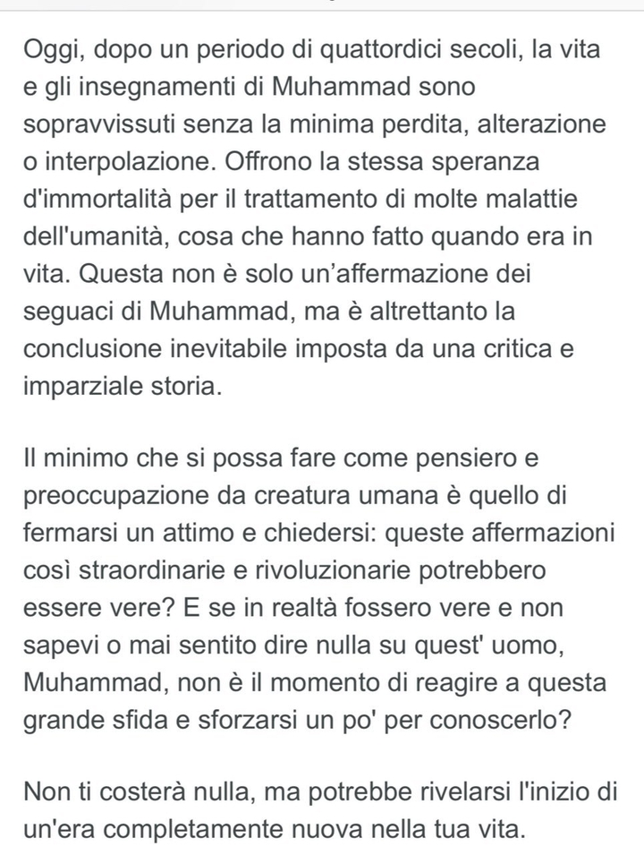 QUELLO CHE DISSERO DI MUHAMMAD