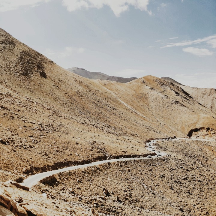 Road between the rocky mountain