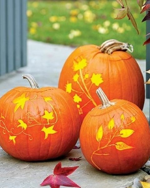 autumn leaf carvings