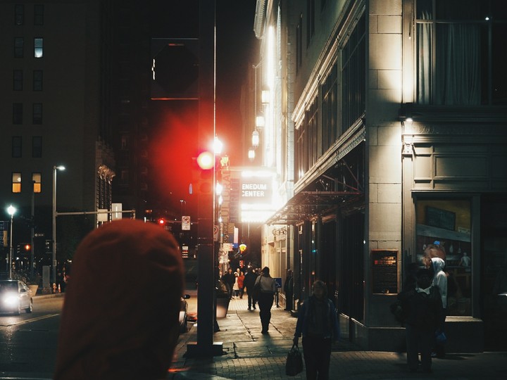 downtown at night