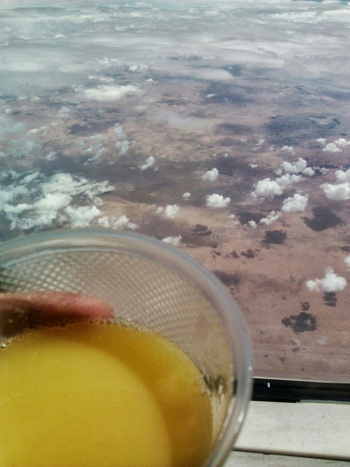 orange juice on the flight home
