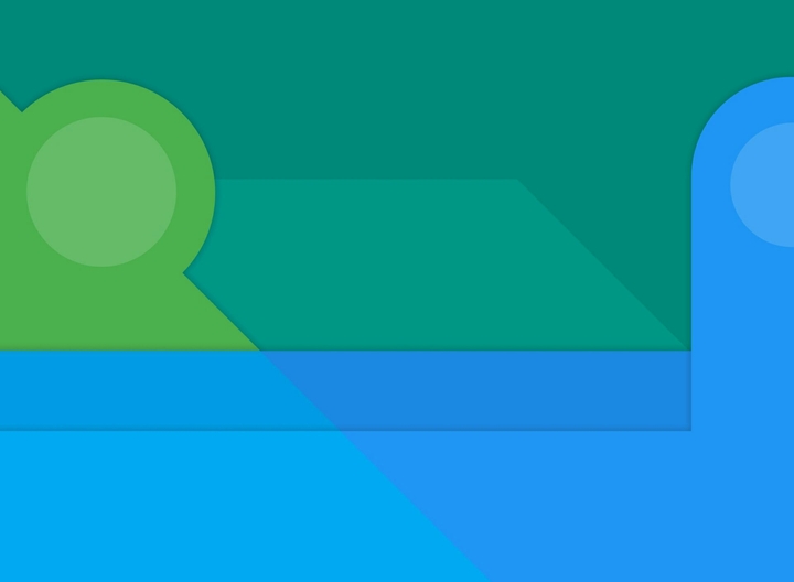 Blue, teal and green