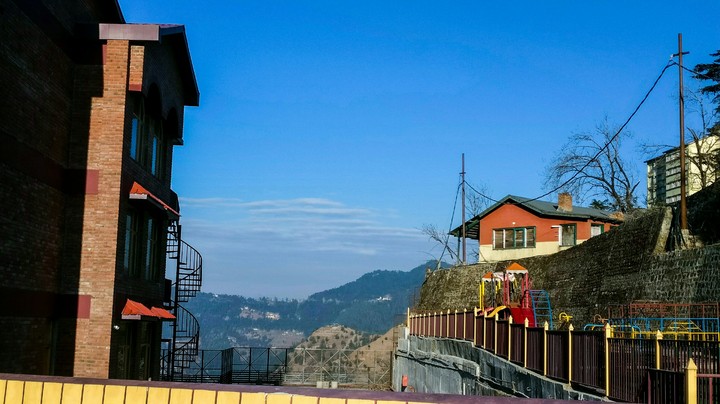 Sidewalk in Shimla, India