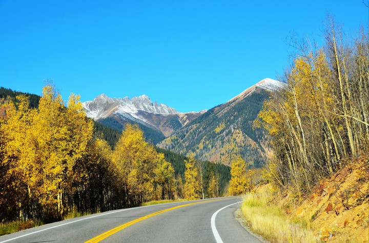 mountains and road