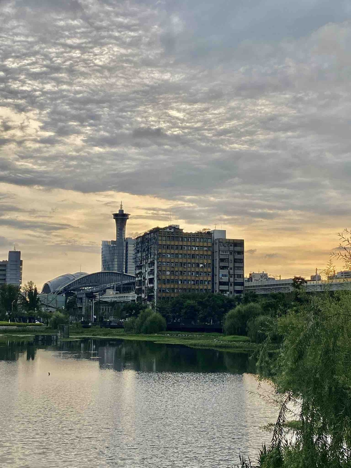 Sunset view around Taichung train station.