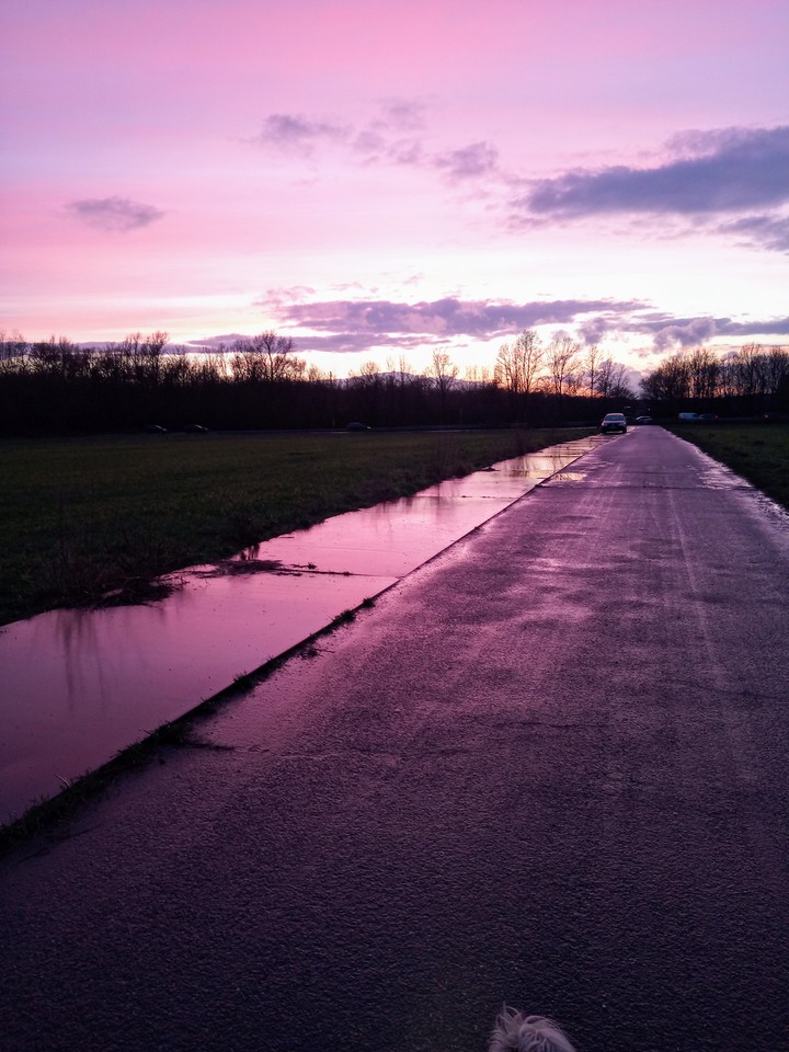 Winterabend, Abendrot