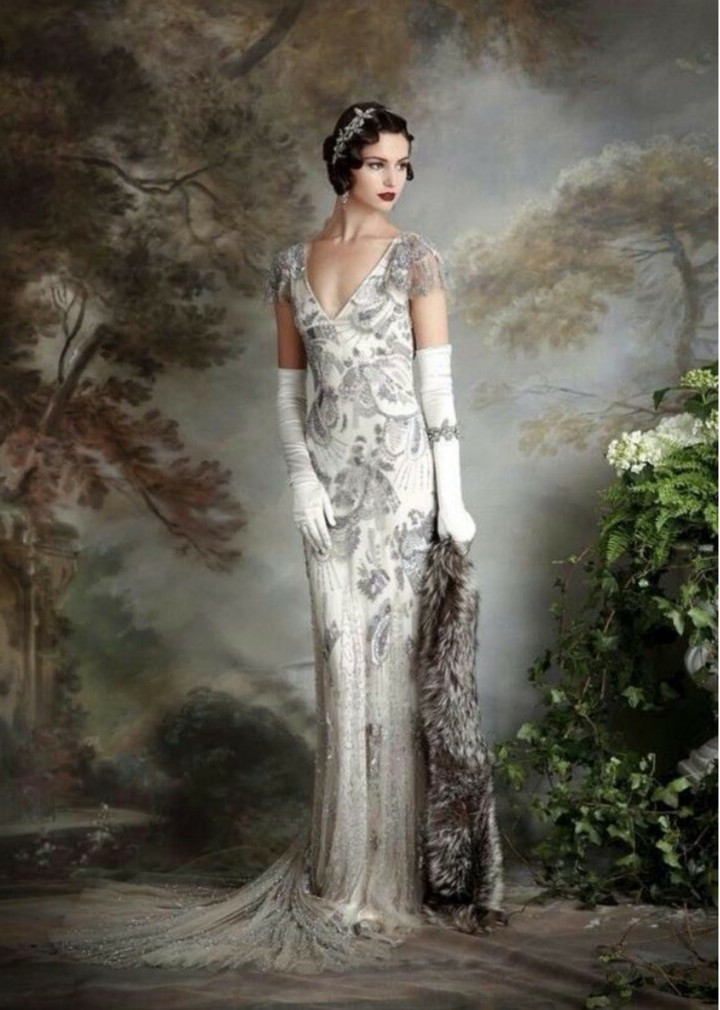 elegant 1920s gown