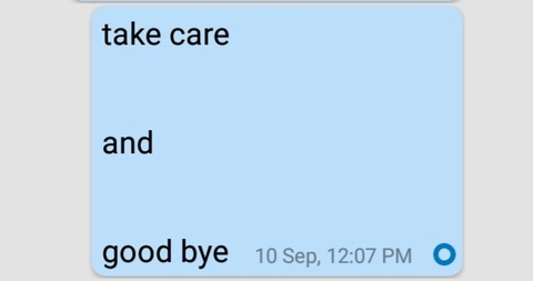 good bye...