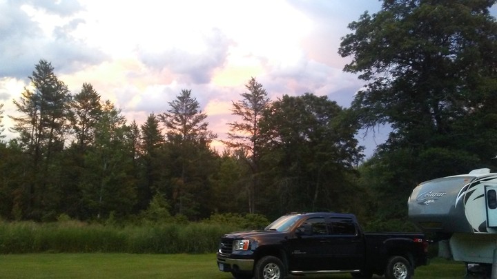 truck sunset